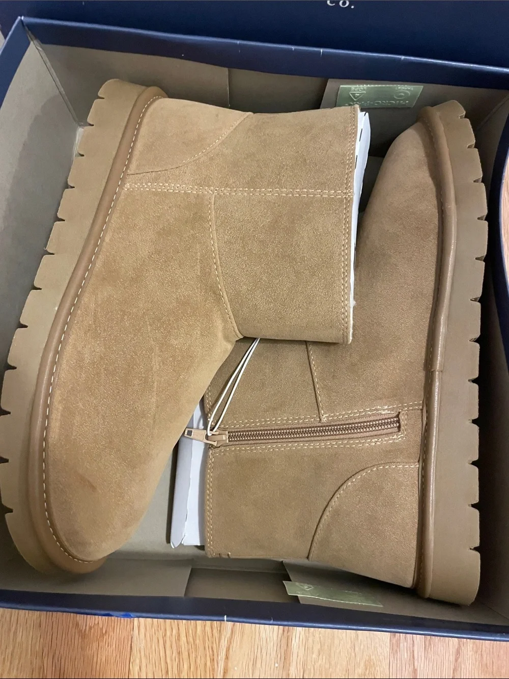 Universal Thread women’s Camel Suede Side-Zip Ankle Boots